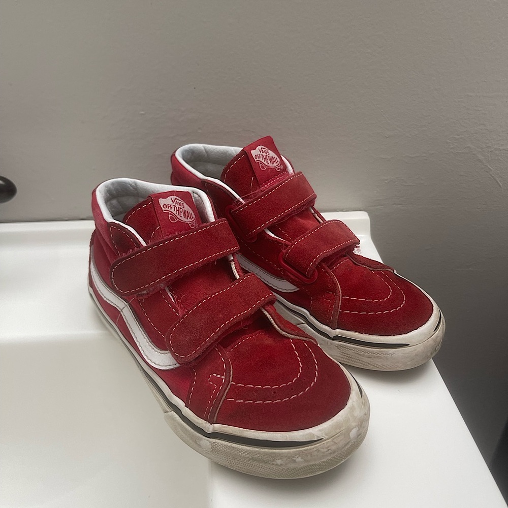 OFF THE WALL Red Kids Vans